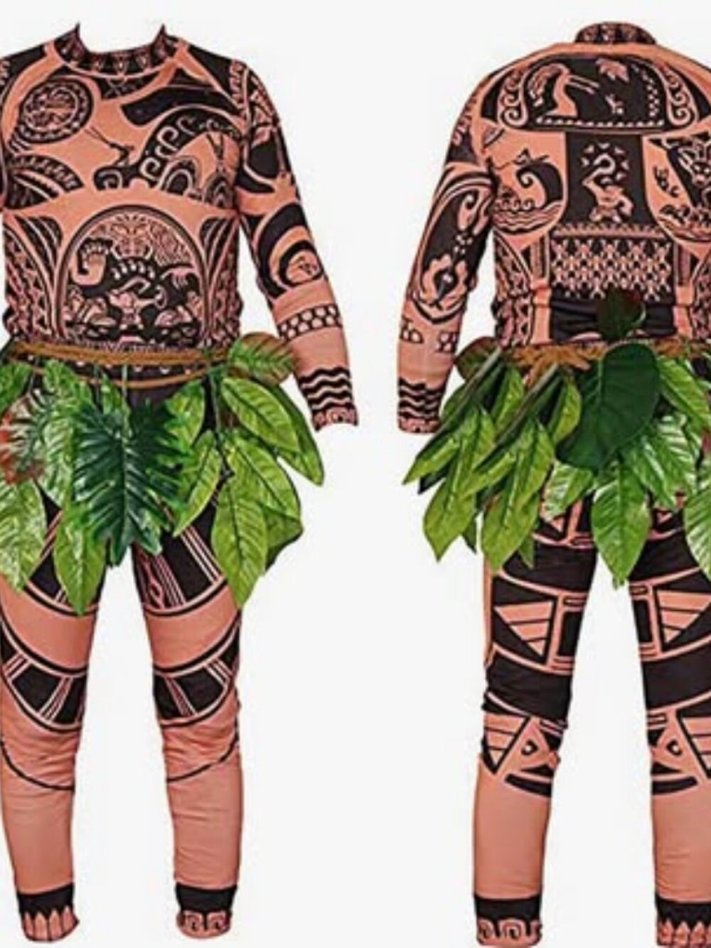 Maui Moana costume men's medium tattoo leaves